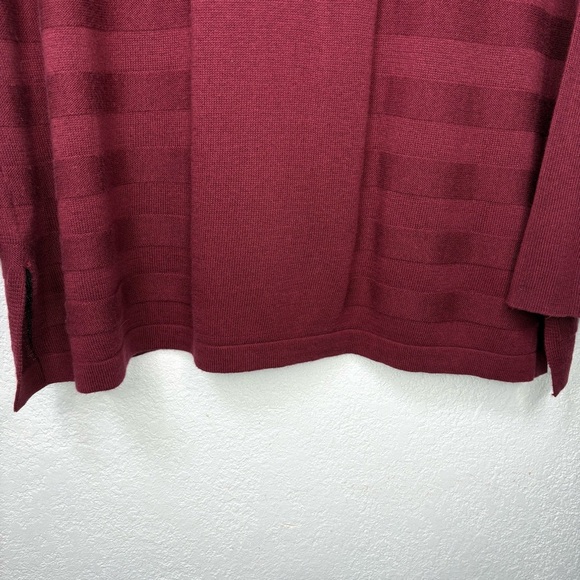A August Silk XL Longline Pullover Y2K Dark Academia Draped Neck Burgundy Lagom - Picture 5 of 14